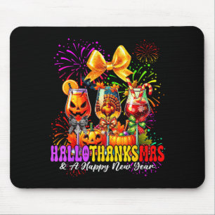 Hallothanksmas & A Happy New Year Fireworks Wi Mouse Mat