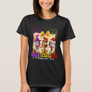 Hallothanksmas And A Happy New Year Wine Gles Fire T-Shirt