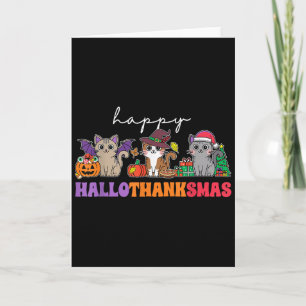 Hallothanksmas Cats _ Uni-adults, Uni-kids, Black, Card