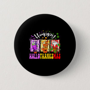 Hallothanksmas Coffee Latte Halloween Thanksgiving 6 Cm Round Badge
