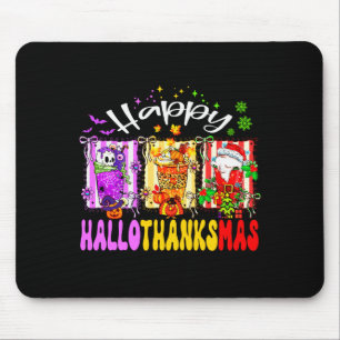 Hallothanksmas Coffee Latte Halloween Thanksgiving Mouse Mat
