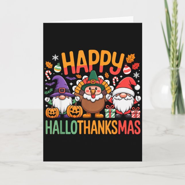 Hallothanksmas Dental Istant Funny Tooth Christmas Card (Front)