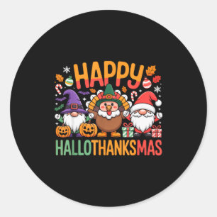 Hallothanksmas Dental Istant Funny Tooth Christmas Classic Round Sticker