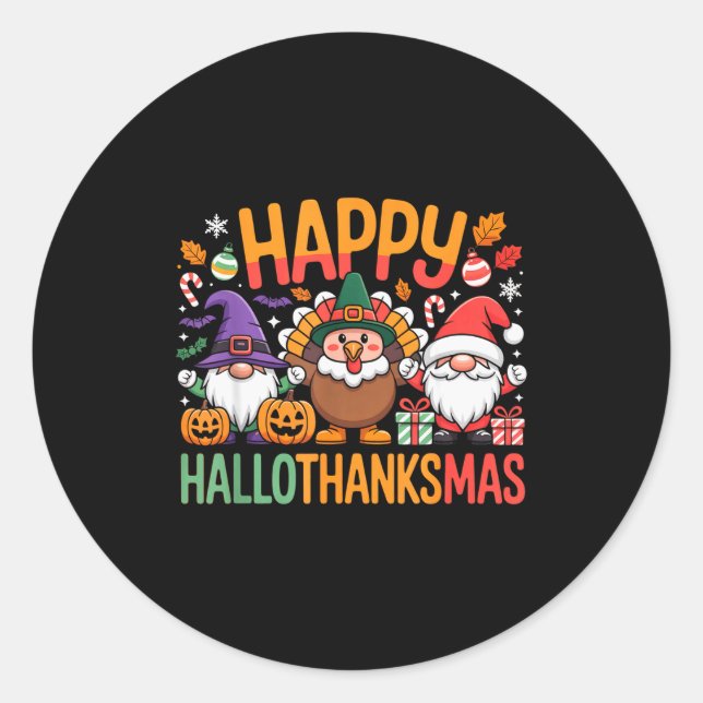 Hallothanksmas Dental Istant Funny Tooth Christmas Classic Round Sticker (Front)