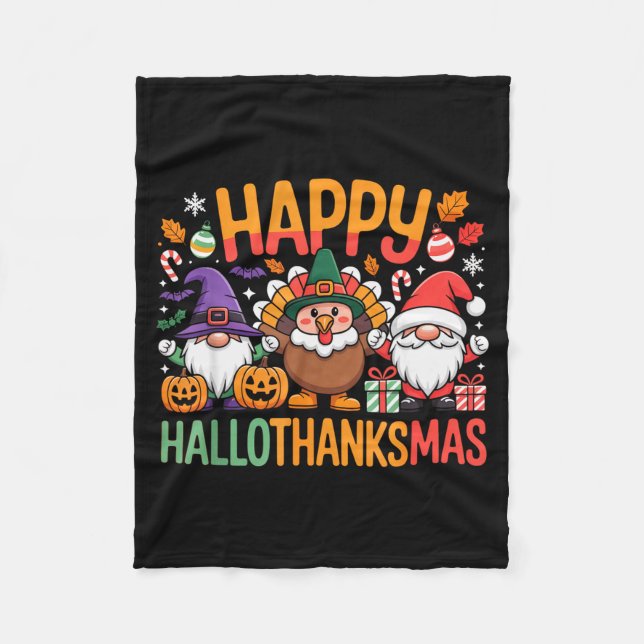 Hallothanksmas Dental Istant Funny Tooth Christmas Fleece Blanket (Front)