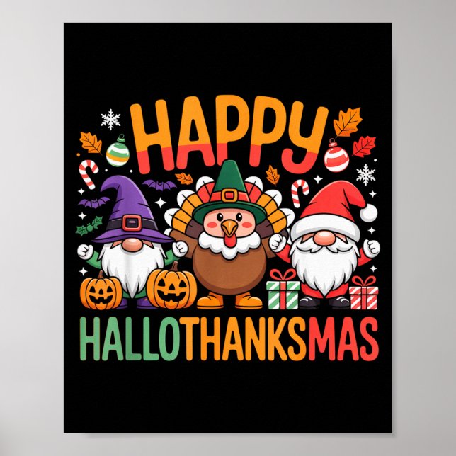 Hallothanksmas Dental Istant Funny Tooth Christmas Poster (Front)