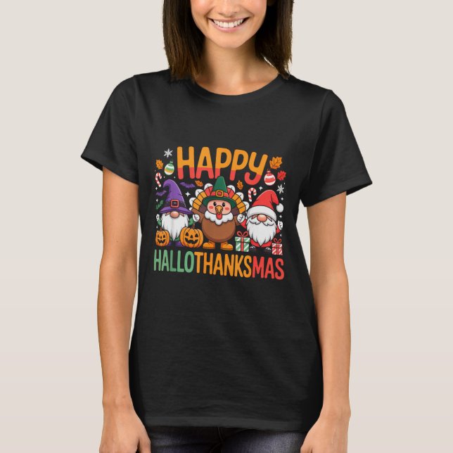 Hallothanksmas Dental Istant Funny Tooth Christmas T-Shirt (Front)