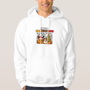 HalloThanksMas Funny Cute Halloween Thanksgiving C Hoodie