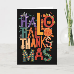 Hallothanksmas Funny Halloween Thanksgiving Christ Card