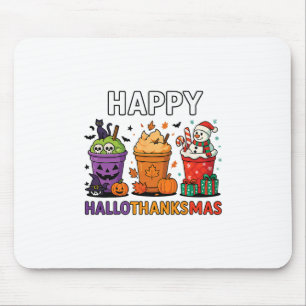 Hallothanksmas Funny Halloween Thanksgiving Christ Mouse Mat