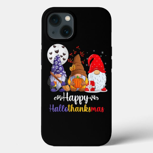 HalloThanksMas Gnomes Halloween Thanksgiving Chris Case-Mate iPhone Case (Back)