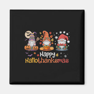 Hallothanksmas Gnomes Halloween Thanksgiving Chris Magnet