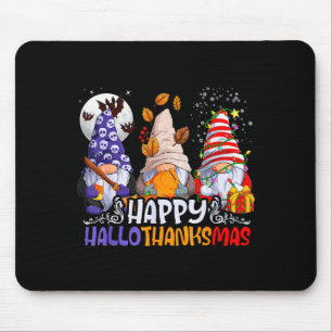 Hallothanksmas Gnomes Halloween Thanksgiving Chris Mouse Mat