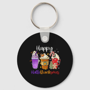 Hallothanksmas Gnomes Halloween Thanksgiving Merry Key Ring