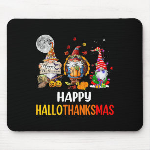 Hallothanksmas Gnomes Halloween Thanksgiving Merry Mouse Mat