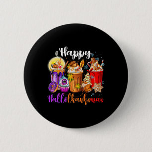 Hallothanksmas Halloween Thanksgiving Christmas 6 Cm Round Badge