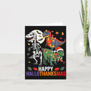 Hallothanksmas Halloween Thanksgiving Christmas Di Card