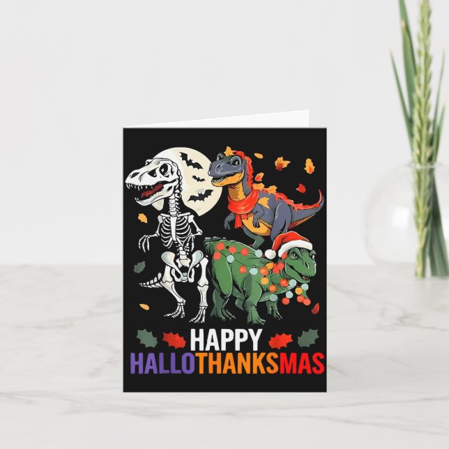 Hallothanksmas Halloween Thanksgiving Christmas Di Card (Front)
