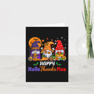 Hallothanksmas Halloween Thanksgiving Christmas Gn Card