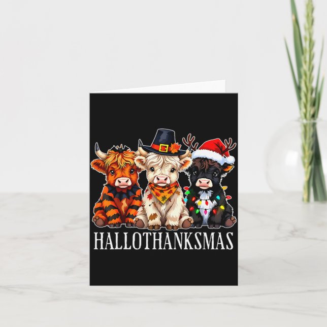 Hallothanksmas Halloween Thanksgiving Christmas Hi Card (Front)