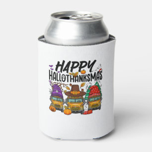 HalloThanksMas Halloween Thanksgiving Christmas Sc Can Cooler