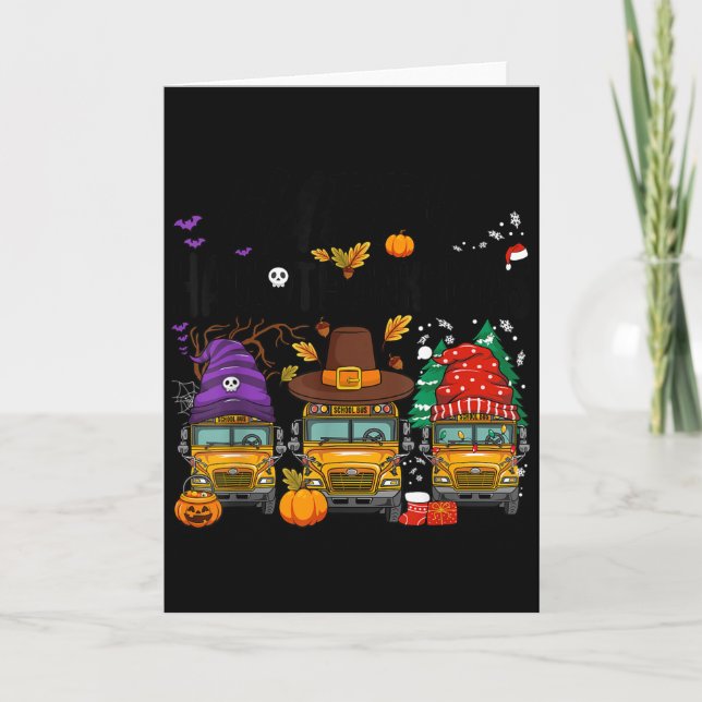 Hallothanksmas Halloween Thanksgiving Christmas Sc Card (Front)
