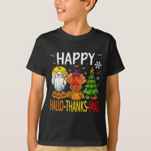 Hallothanksmas Halloween Thanksgiving Christmas  T-Shirt