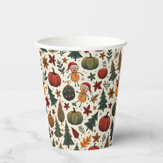 hallothanksmas paper cups