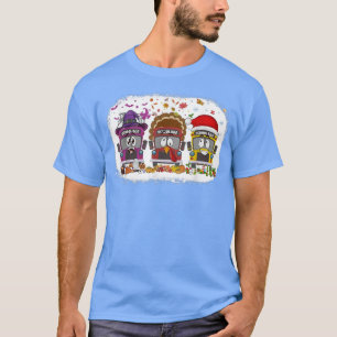 Hallothanksmas School Bus Driver Thanksgiving Xmas T-Shirt