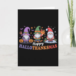 Hallothanksmas Shirt For Gnomes Lover Thanksgiving Card