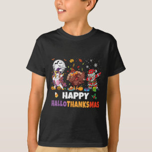 Hallothanksmas Shirt Kids Women Men Halloween Chri
