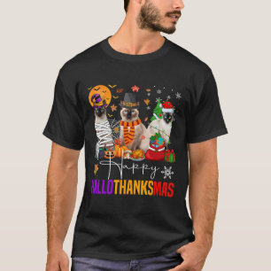 Hallothanksmas Siamese Cat Halloween Thanksgiving T-Shirt