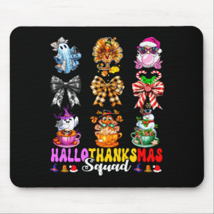Hallothanksmas Squad Funny Halloween Thanksgiving  Mouse Mat