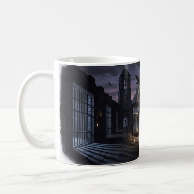 Hallowed Be Thy Name Dark Gothic Raven Mug (Left)