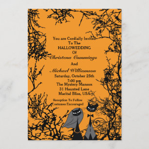 Hallowedding Cats Wedding Invitation