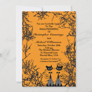 Hallowedding Cats Wedding Invitation (2M)