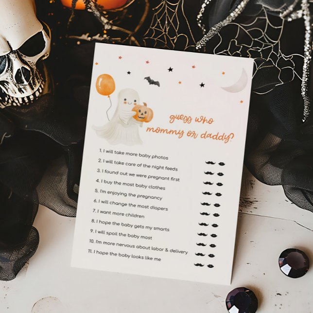 Hallowee Little Boo Guess Who Mummy or Daddy Game (A Little Boo Baby Shower Guess who Mommy or Daddy Game)