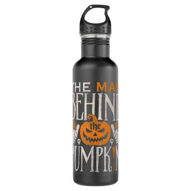 Halloweeen Couple s - Costume Pregnancy  710 Ml Water Bottle (Front)