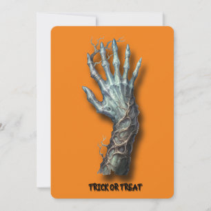 Halloweeen Creepy Spooky Zombie Hand Invitation 