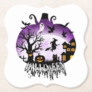 Halloween 05.bw paper coaster