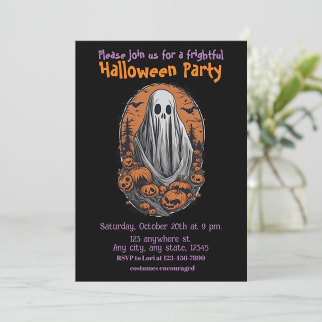 Halloween, 10 spirit, spooky, party invitation, invitation (Standing Front)