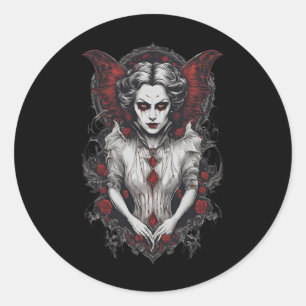 Halloween 13 vampire, horror, terrifying vampire,1 classic round sticker