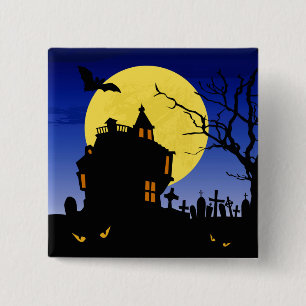Halloween 15 Cm Square Badge