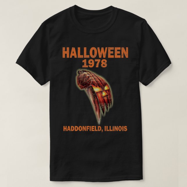 Halloween 1978 holiday spooky gift myers pumpkin h T-Shirt (Design Front)
