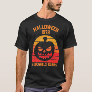 Halloween 1978 Holiday Spooky Myers Pumpkin Haddon T-Shirt