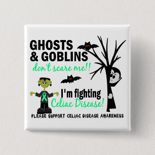 Halloween 1 Celiac Disease Warrior 15 Cm Square Badge