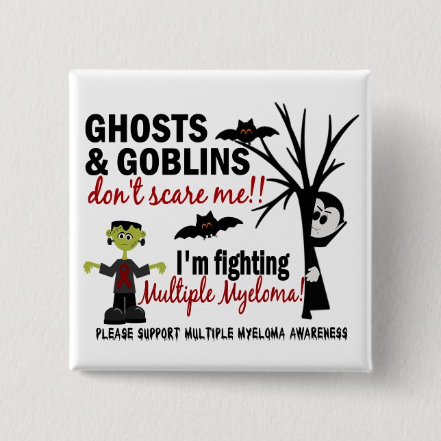 Halloween 1 Multiple Myeloma Warrior 15 Cm Square Badge (Front)