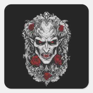Halloween 1 vampire, scary monster, horror, square sticker