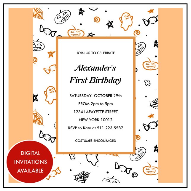 Halloween 1st birthday invitations fall orange (Halloween-1st-birthday-invitations-fall-orange-1)