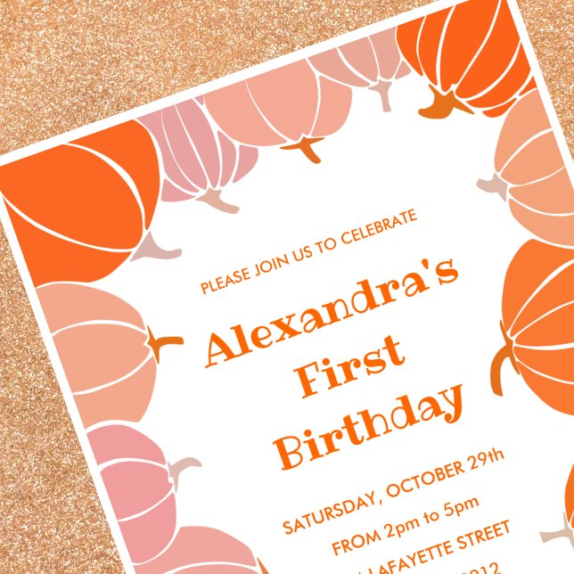 Halloween 1st birthday invitations pink pumpkin (Halloween-1st-birthday-invitations-pink-pumpkin-1)